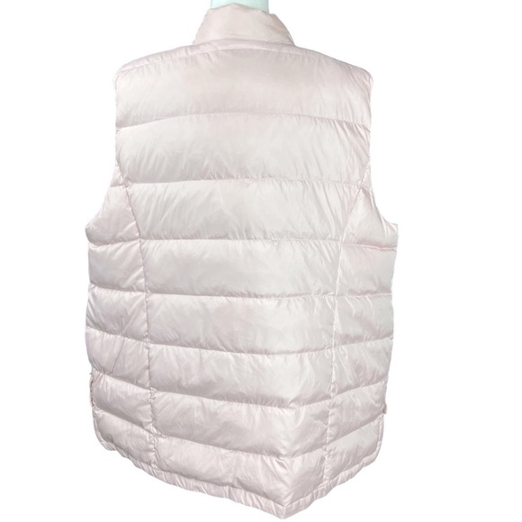 J.Jill Down Plus Size Sleeveless Quilted Puffer Vest Jacket Light Pastel Pink - Picture 5 of 8